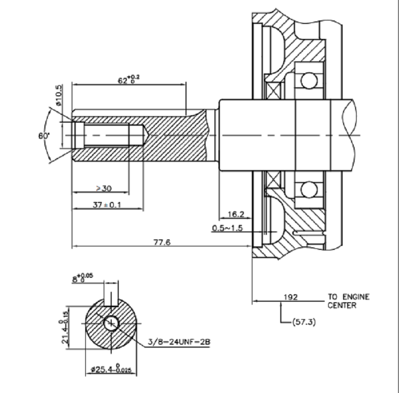 Коленвал LC196FD D25,4 мм (C type)/130290706-0001