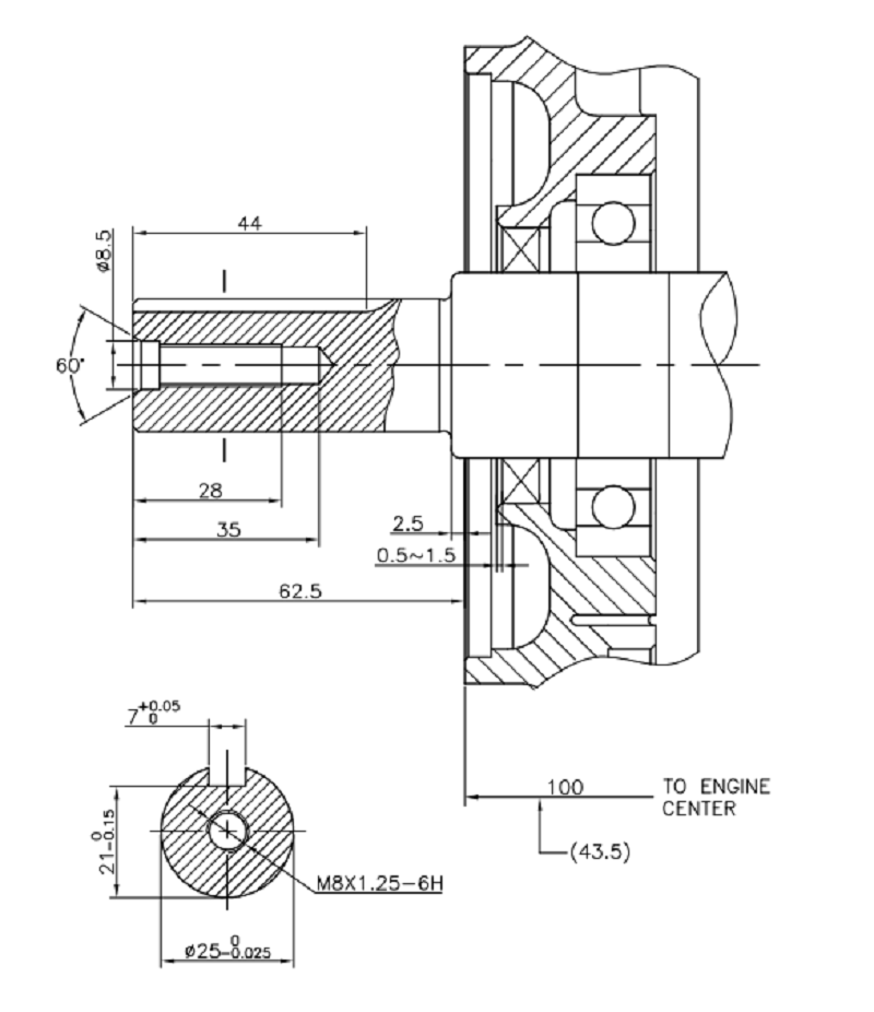 Коленвал G420F,G420FA D25 мм (A type)/130290112-0001