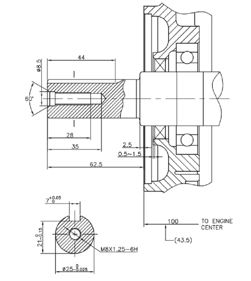 Коленвал G390F D25 мм (A type)/130290067-0001