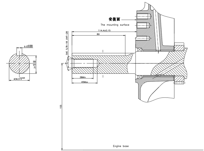 Коленвал LC2V90FD D36,5 мм (C type)/130290543-0001