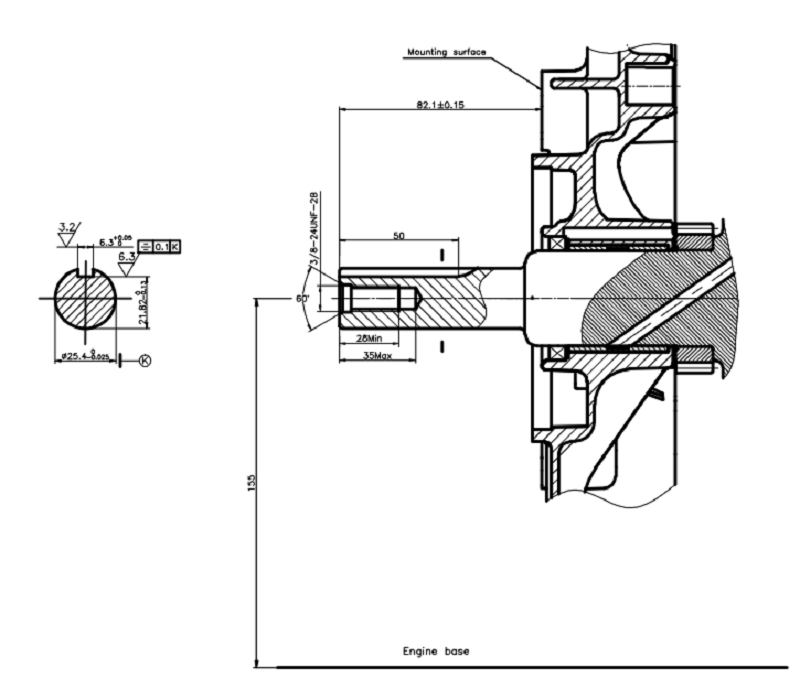 Коленвал LC2V80F D25,4 мм (A type)/130290644-0001