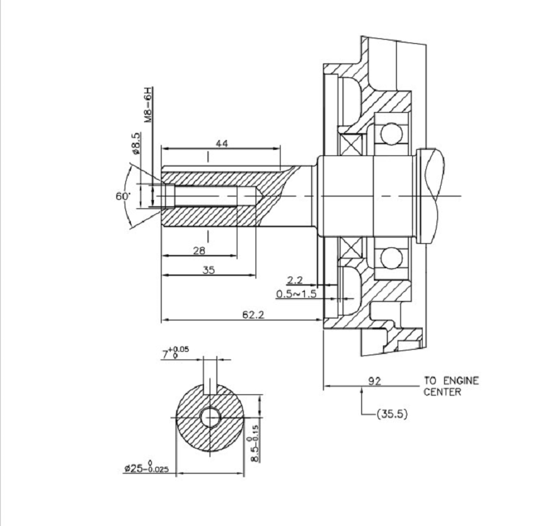 Коленвал G270F D25 мм (A type)/130290058-0001