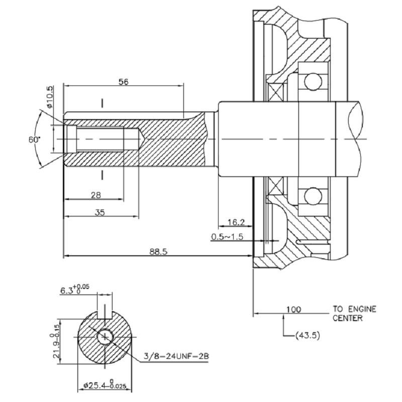 Коленвал G420F D25,4 мм (I type)/130290115-0001