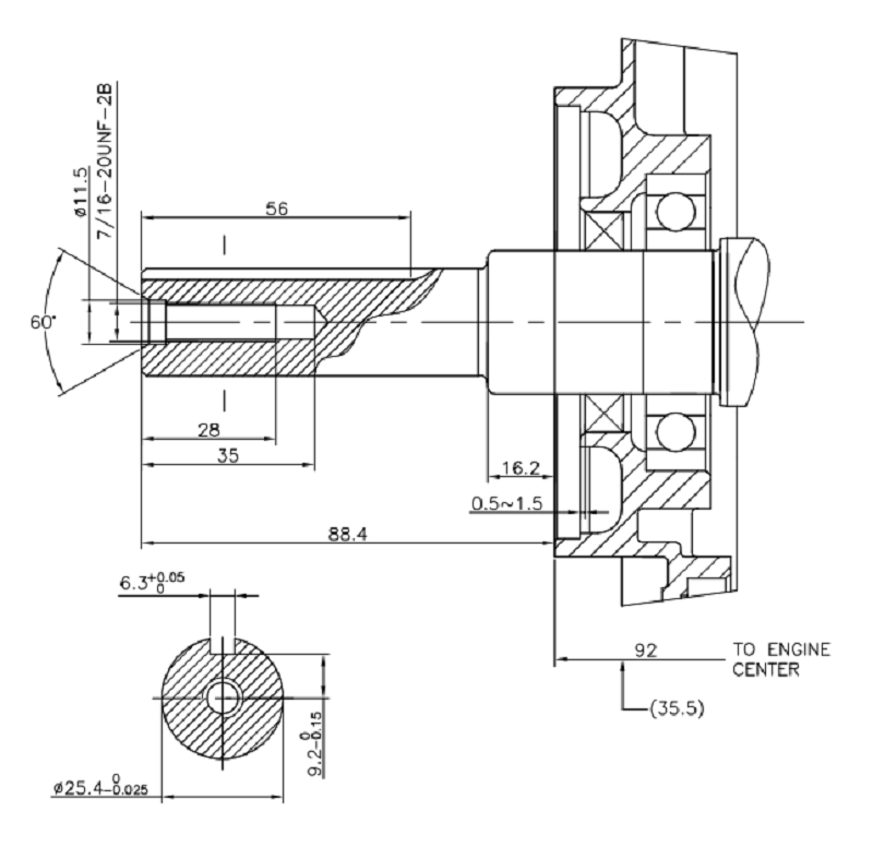 Коленвал G270F D25,4 мм (С type)/130290061-0001