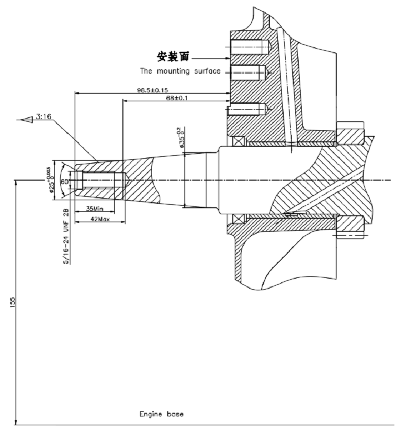 Коленвал LC2V90FD конусный (B type)