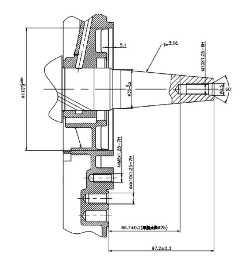 Коленвал LC2V78F-2 конусный (B2 type)/130290302-0001