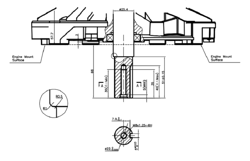Коленвал LC1P70FA D22 мм (J type)/130290328-0001