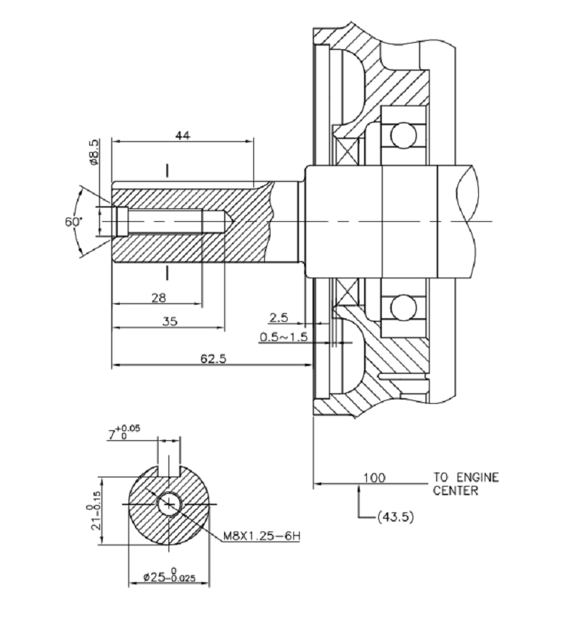 Двигатель Loncin G420F (A type) D25 5А