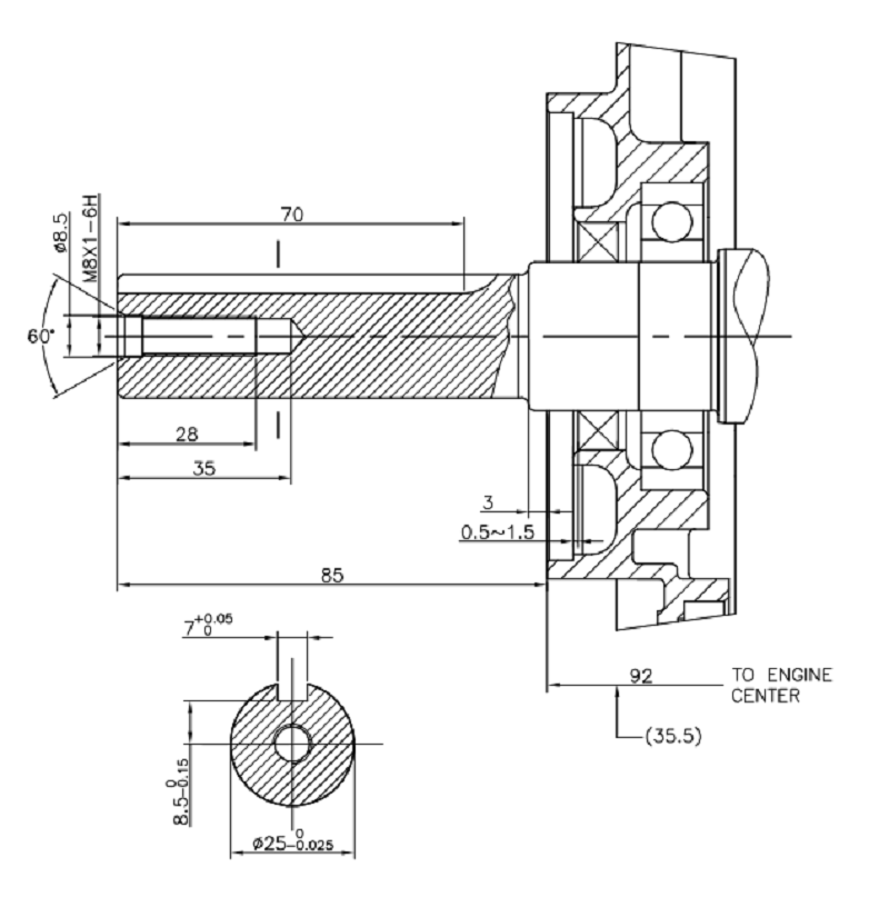 Коленвал G270F D25 мм (A7 type)/130290145-0001