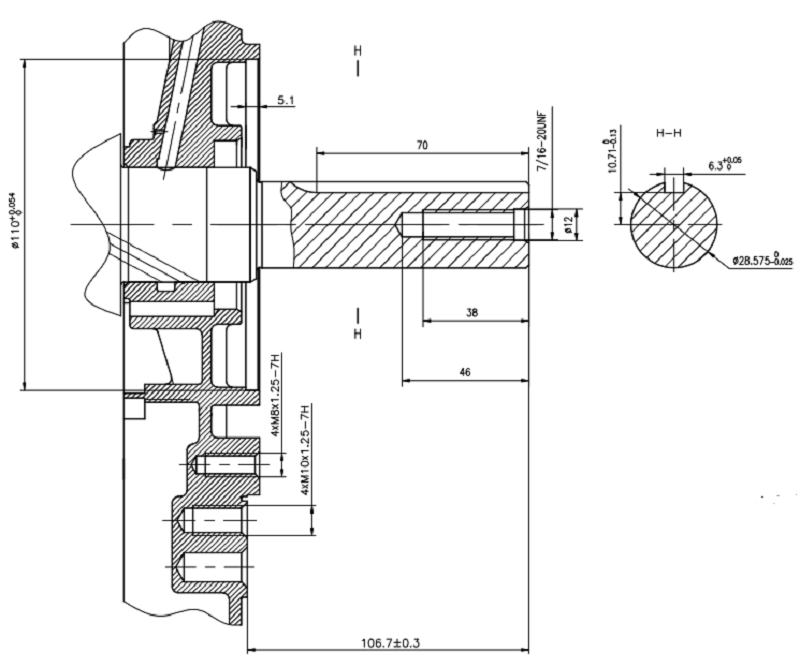 Коленвал LC2V78F-2 D28,575 мм (D type)/130290347-0001