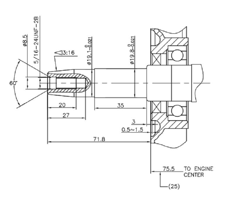 Коленвал G200F конусный (W type) для генератора/130290052-0001
