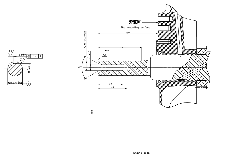Коленвал LC2V90FD D28,575 мм (E type)/130290636-0001