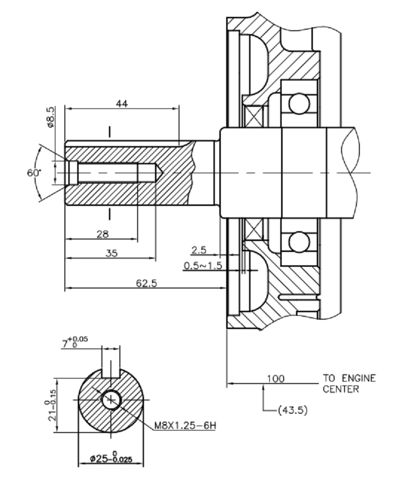 Коленвал LC192F D25 мм (A type)/130290722-0001